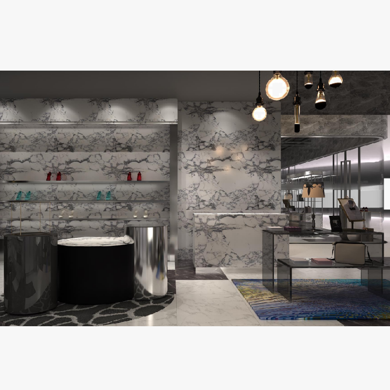 Inspiration for High - end Store Display Racks and Marble Decoration - Take the Prada Store as an Example